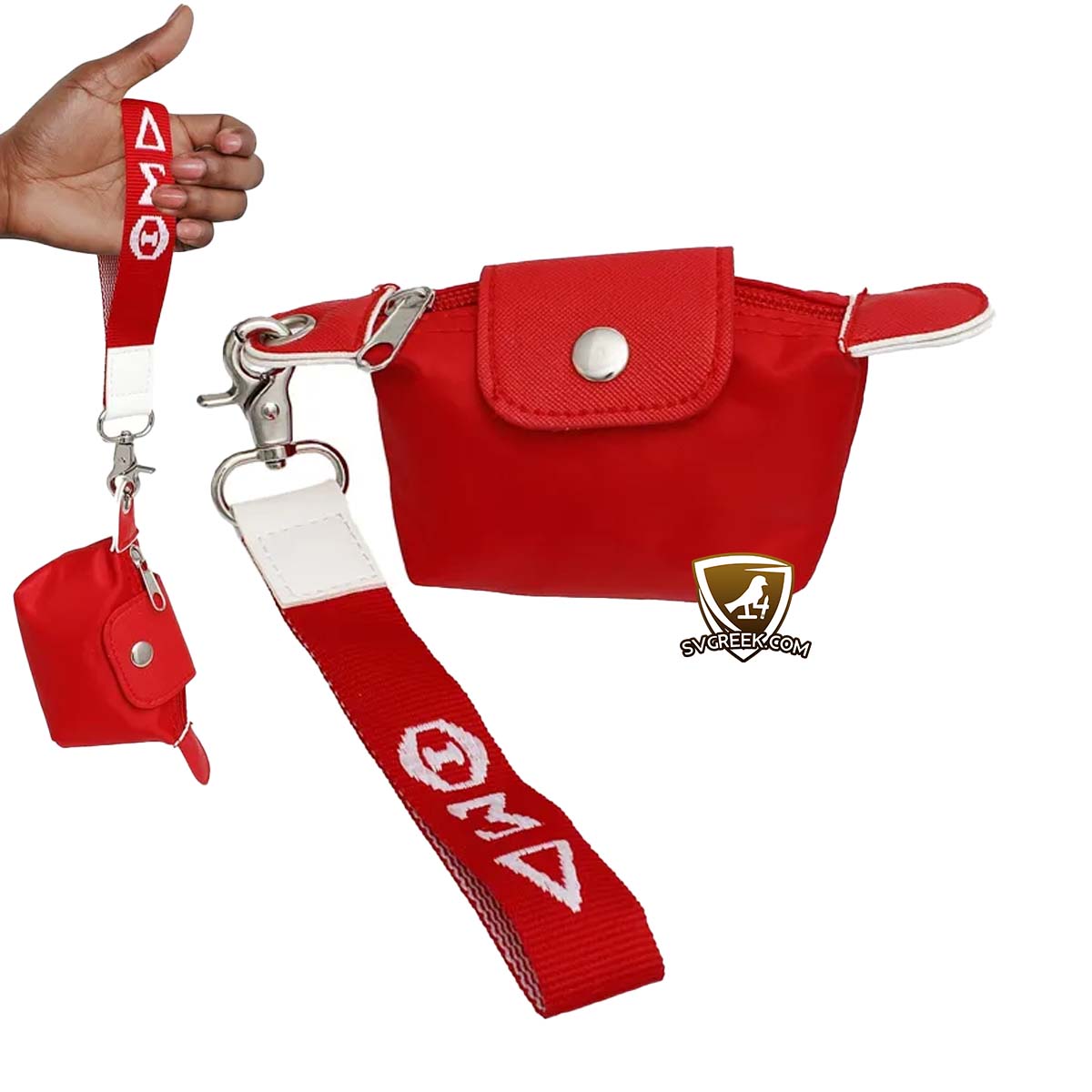 delta sigma theta wristlet pouch