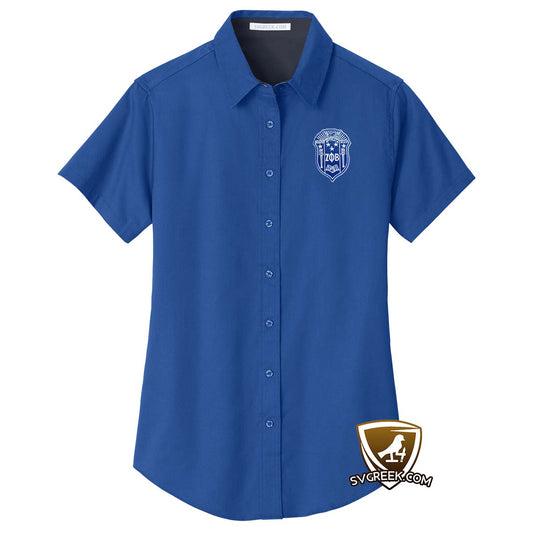zeta phi beta woven shirt