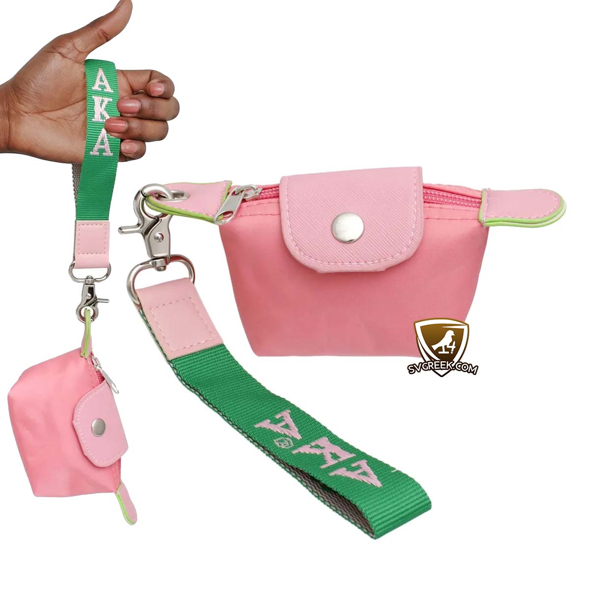 alpha kappa alpha wristlet pouch